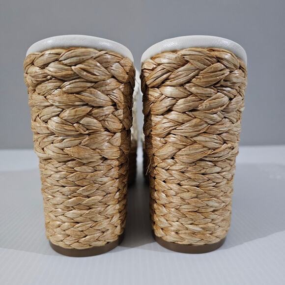 NEW Marc Fisher LTD Hollis Wedge Size 10 Platform Espadrille Sandal White Raffia - Picture 8 of 12